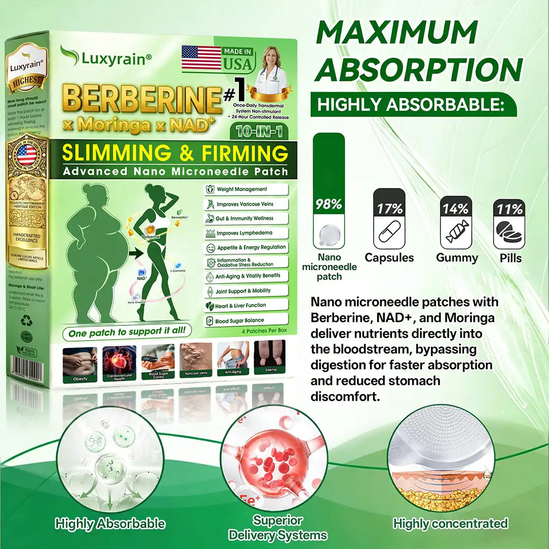 𝐎𝐟𝐟𝐢𝐜𝐢𝐚𝐥 𝐔𝐒 𝐒𝐭𝐨𝐫𝐞 🇺🇸  | 🧑‍⚕️🩺 𝐋𝐮𝐱𝐲𝐫𝐚𝐢𝐧® Moringa · Berberine × NAD+ 𝟏𝟎-𝐢𝐧-𝟏 𝐀𝐝𝐯𝐚𝐧𝐜𝐞𝐝 𝐍𝐚𝐧𝐨 𝐌𝐢𝐜𝐫𝐨𝐧𝐞𝐞𝐝𝐥𝐞 𝐏𝐚𝐭𝐜𝐡 — 𝐎𝐧𝐜𝐞 𝐃𝐚𝐢𝐥𝐲, 𝐕𝐢𝐬𝐢𝐛𝐥𝐞 𝐑𝐞𝐬𝐮𝐥𝐭𝐬 𝐢𝐧 𝟕 𝐃𝐚𝐲𝐬