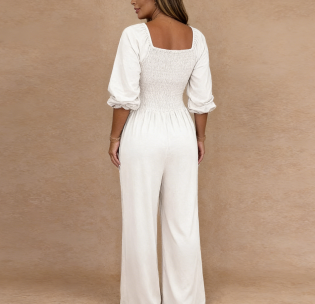 Jumpsuit,Casual Solid Color Jumpsuit, Mauken Jumpsuit with Long Sleeve Wide Leg Jumpsuit for Women