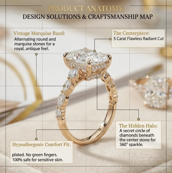 The Anniversary Upgrade: 1-5-Carat Flawless Radiant Cut Simulated Diamond Ring -Last Day Sale🔥-90% OFF